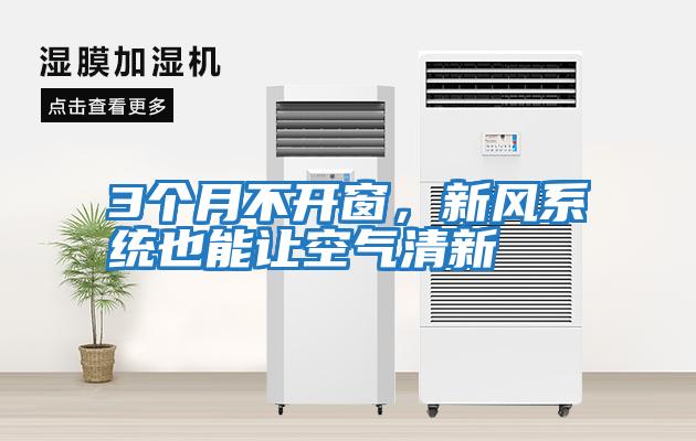 3個月不開窗，新風系統也能讓空氣清新