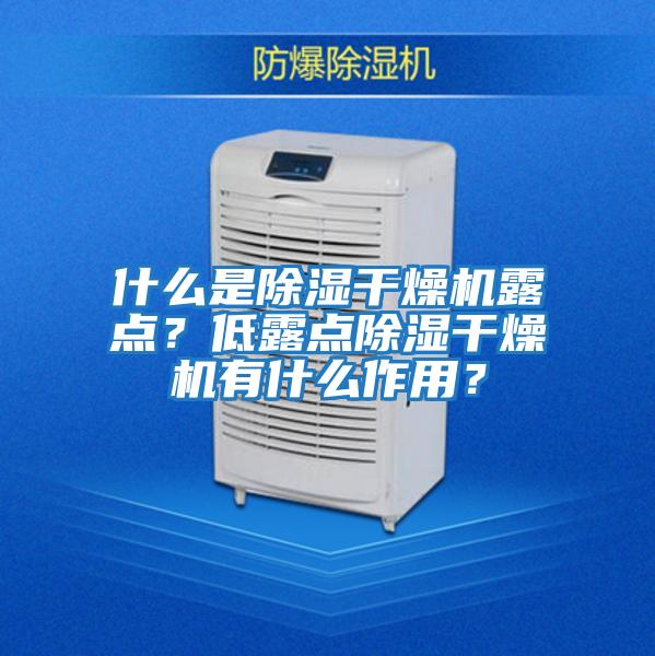 什么是除濕干燥機露點？低露點除濕干燥機有什么作用？