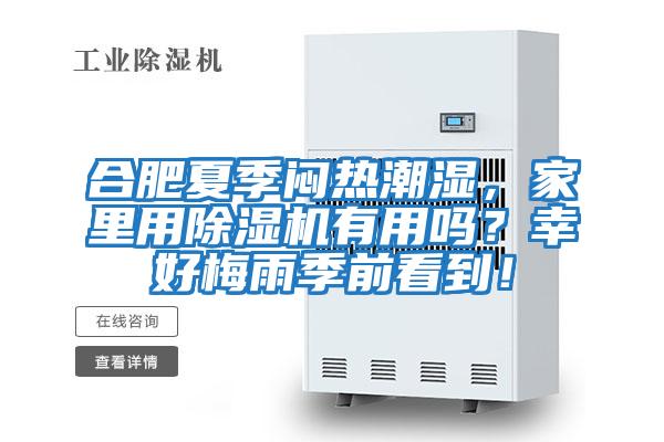 合肥夏季悶熱潮濕，家里用除濕機(jī)有用嗎？幸好梅雨季前看到！