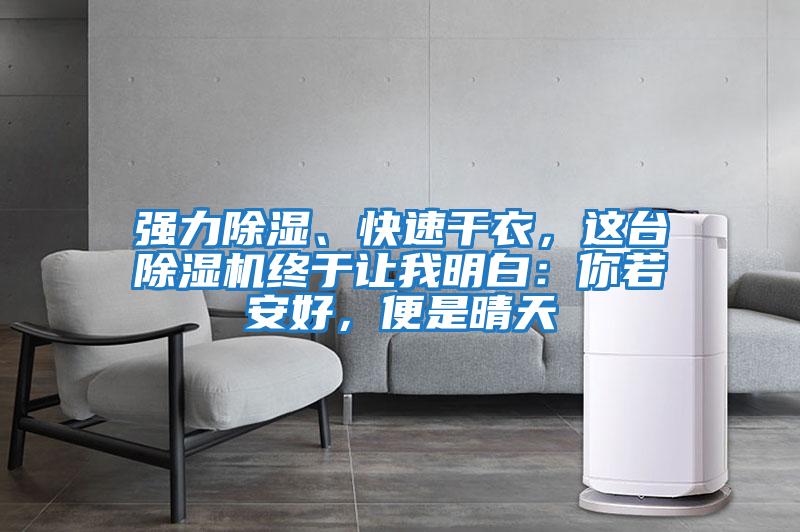 強力除濕、快速干衣，這臺除濕機終于讓我明白：你若安好，便是晴天