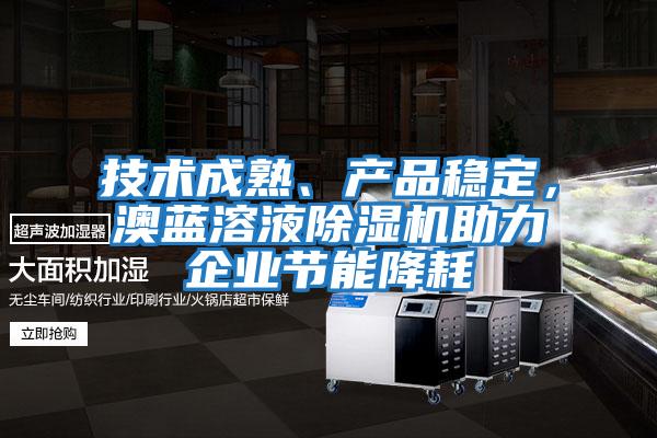 技術(shù)成熟、產(chǎn)品穩(wěn)定，澳藍(lán)溶液除濕機助力企業(yè)節(jié)能降耗