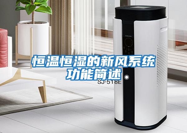 恒溫恒濕的新風(fēng)系統(tǒng)功能簡(jiǎn)述