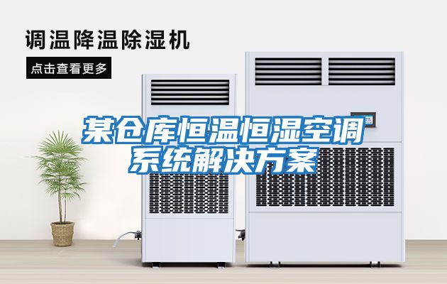 某倉庫恒溫恒濕空調系統解決方案
